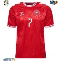 Moški Nogometni dresi Danska Mathias Jensen #7 Domači EP 2024 Kratek Rokav